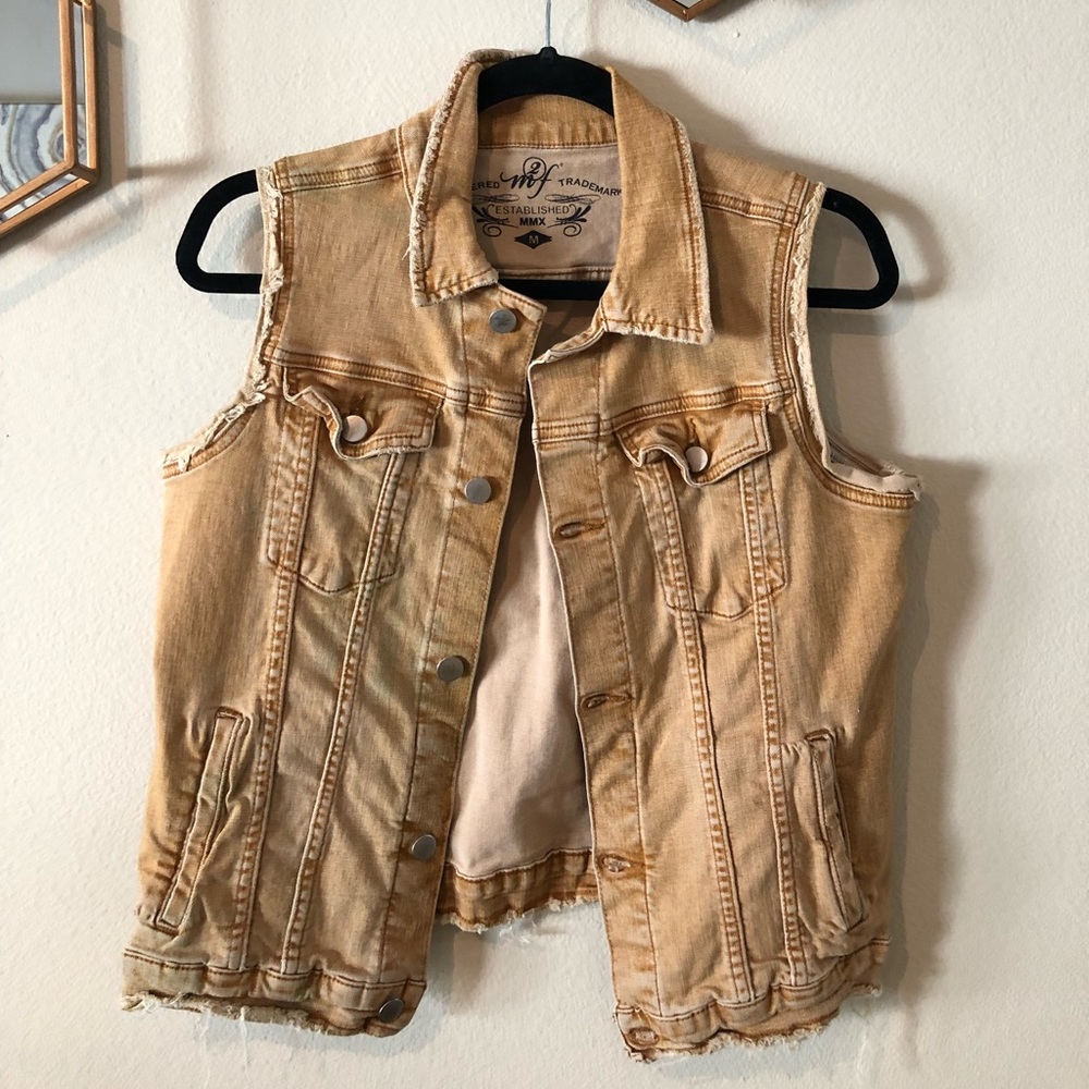 Distressed Denim Vest